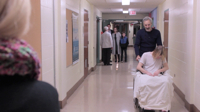 The hospital corridor in Michael Korican's 'White Becomes Her'